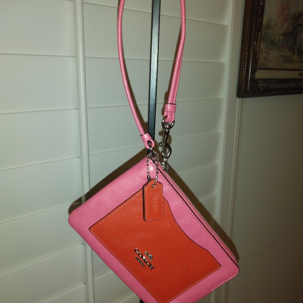 Coach pink & Orange wallet